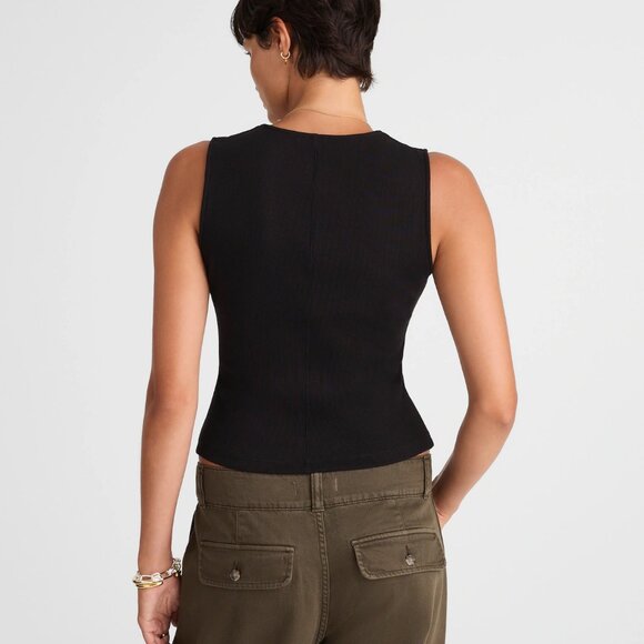 Madewell Ribbed V-Neck Vest Size Large - Picture 2 of 11